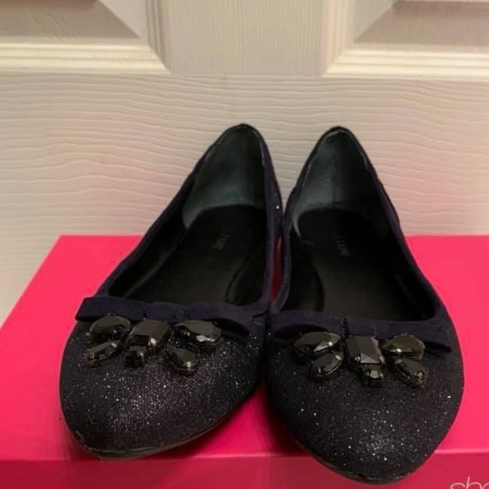 Alfani sequin bow flats